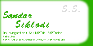 sandor siklodi business card